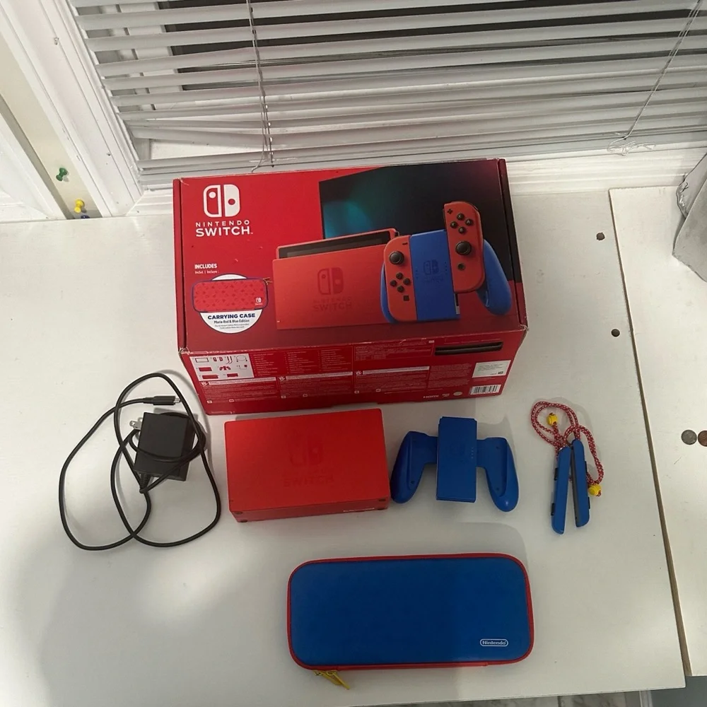 Limited Mario edition Nintendo Switch Console - Red and Blue